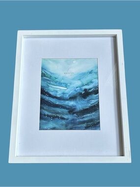 🎨 Blue Abstract Art Print in White Frame 🎨